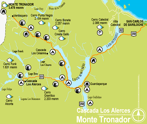 Mapa Tronador, Bariloche