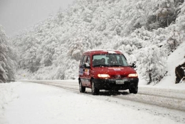 nieve en la ruta